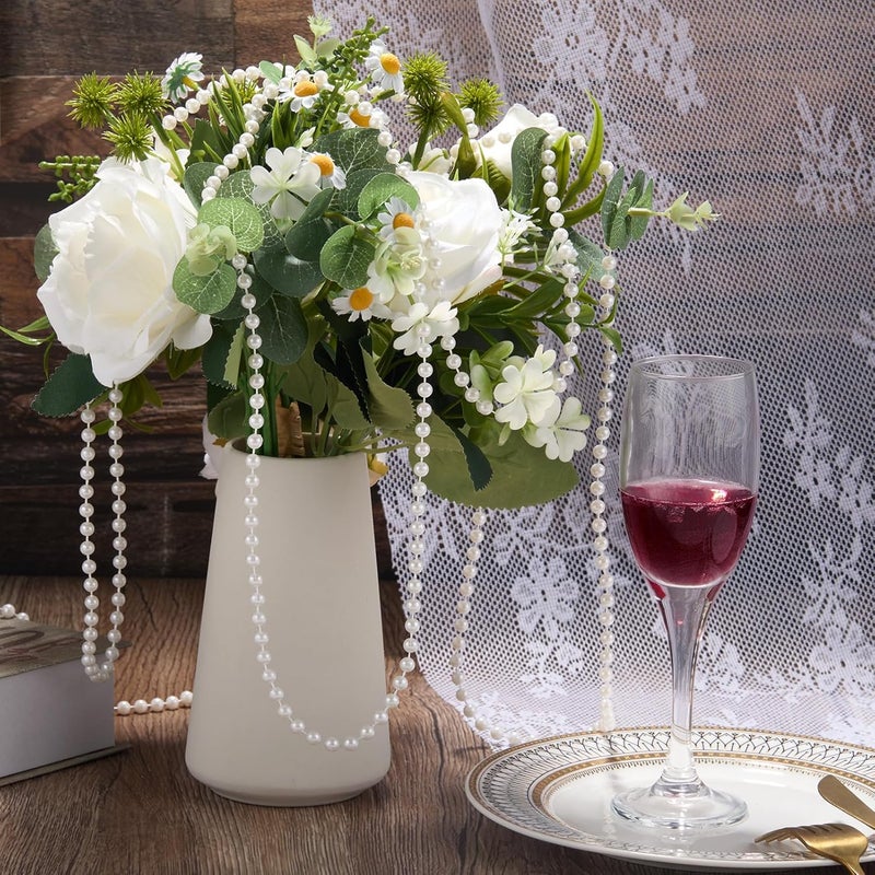AdasBridal Craft String Pearls Bead 6MM, 33 Feet Ivory Fake Pearl Garland Beads Trim for Wedding Christmas Tree Decorations DIY - Image 5